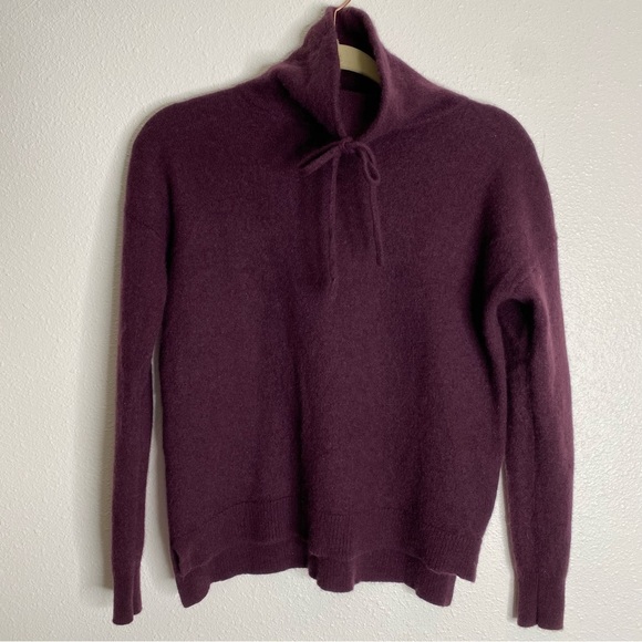Amicale Cashmere Cowl Neck Sweater Burgundy XS - Picture 2 of 5